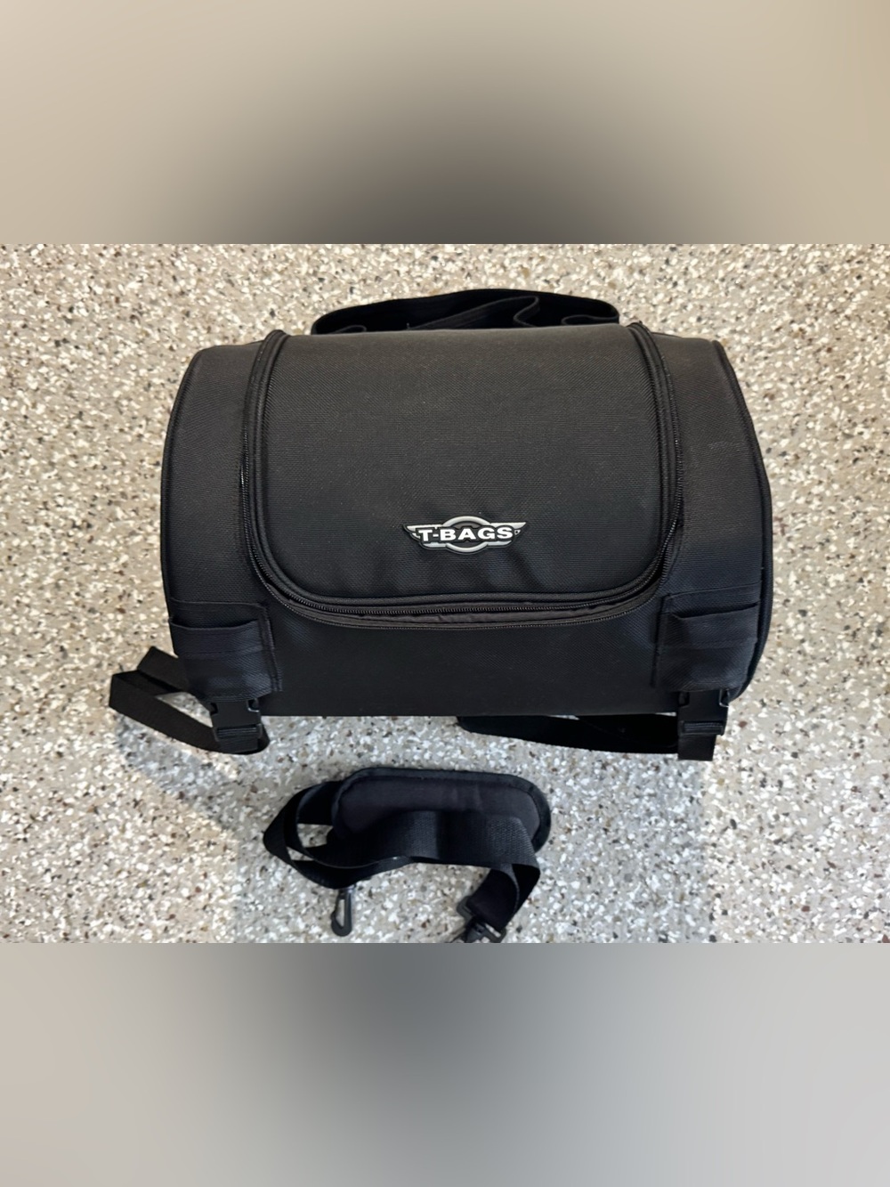 T-Bags Leather Motorcycle Saddle Roll Luggage Bag / Hard Case
